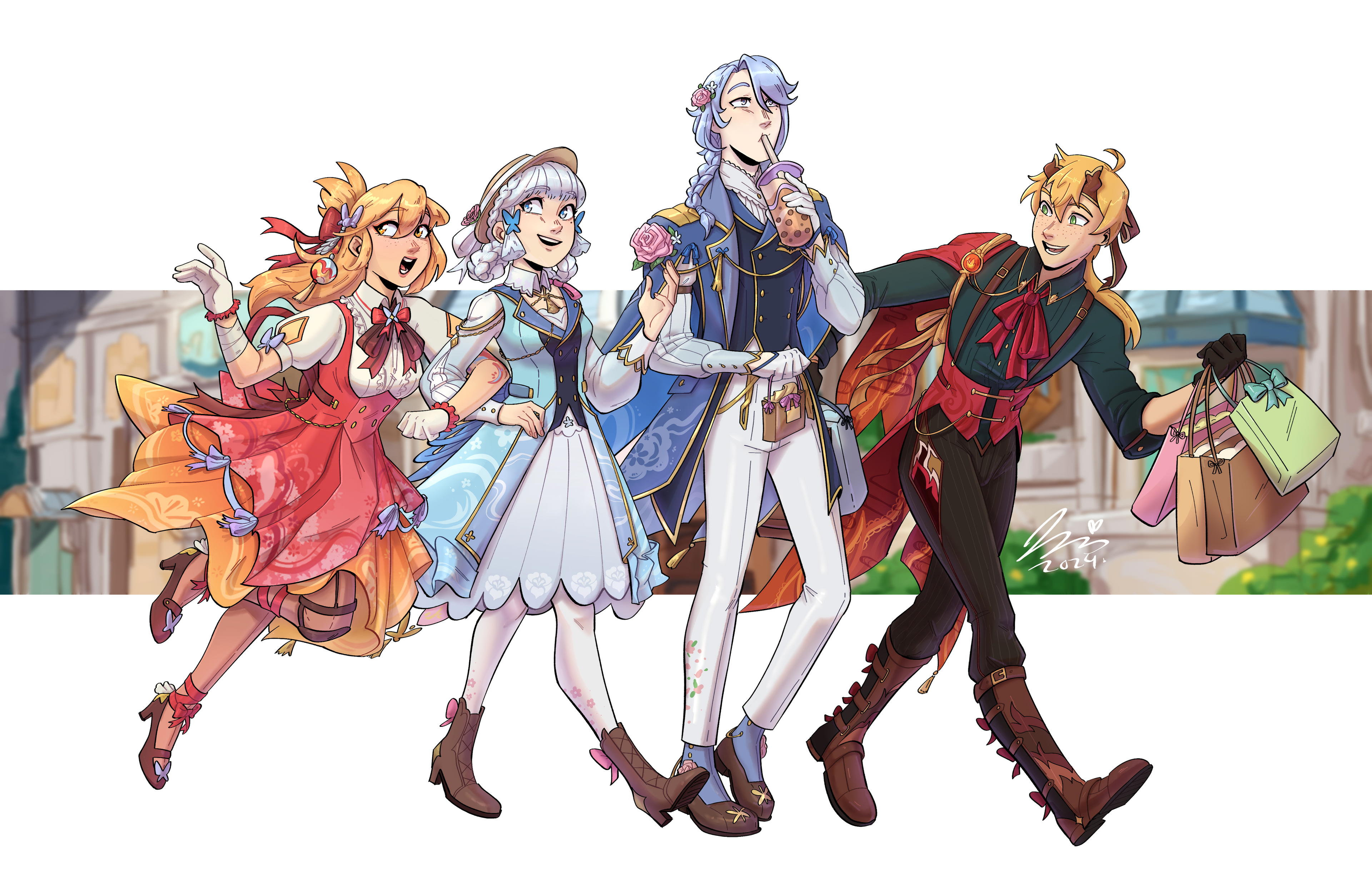 Inazuma in Fontaine - Genshin Postcard